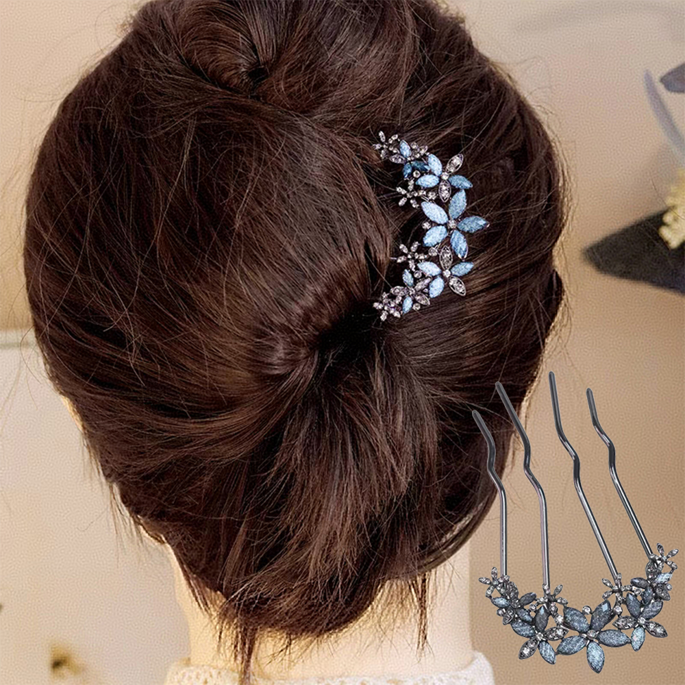 Wedding Supply Store - Luxury Crystal U-shaped Hair Combs For
