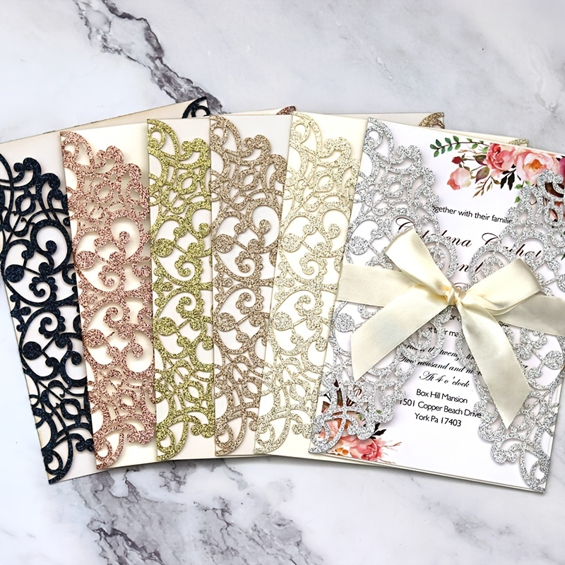 Wedding Supply Business - 10pcs Laser Cut Wedding Invitations Cards