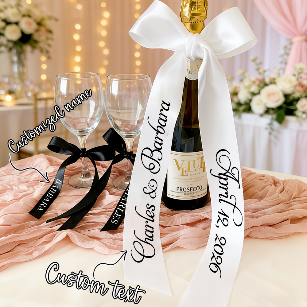 Wedding Party Supply - 3Pieces/Set Customized Bow Ribbon Customizable Name