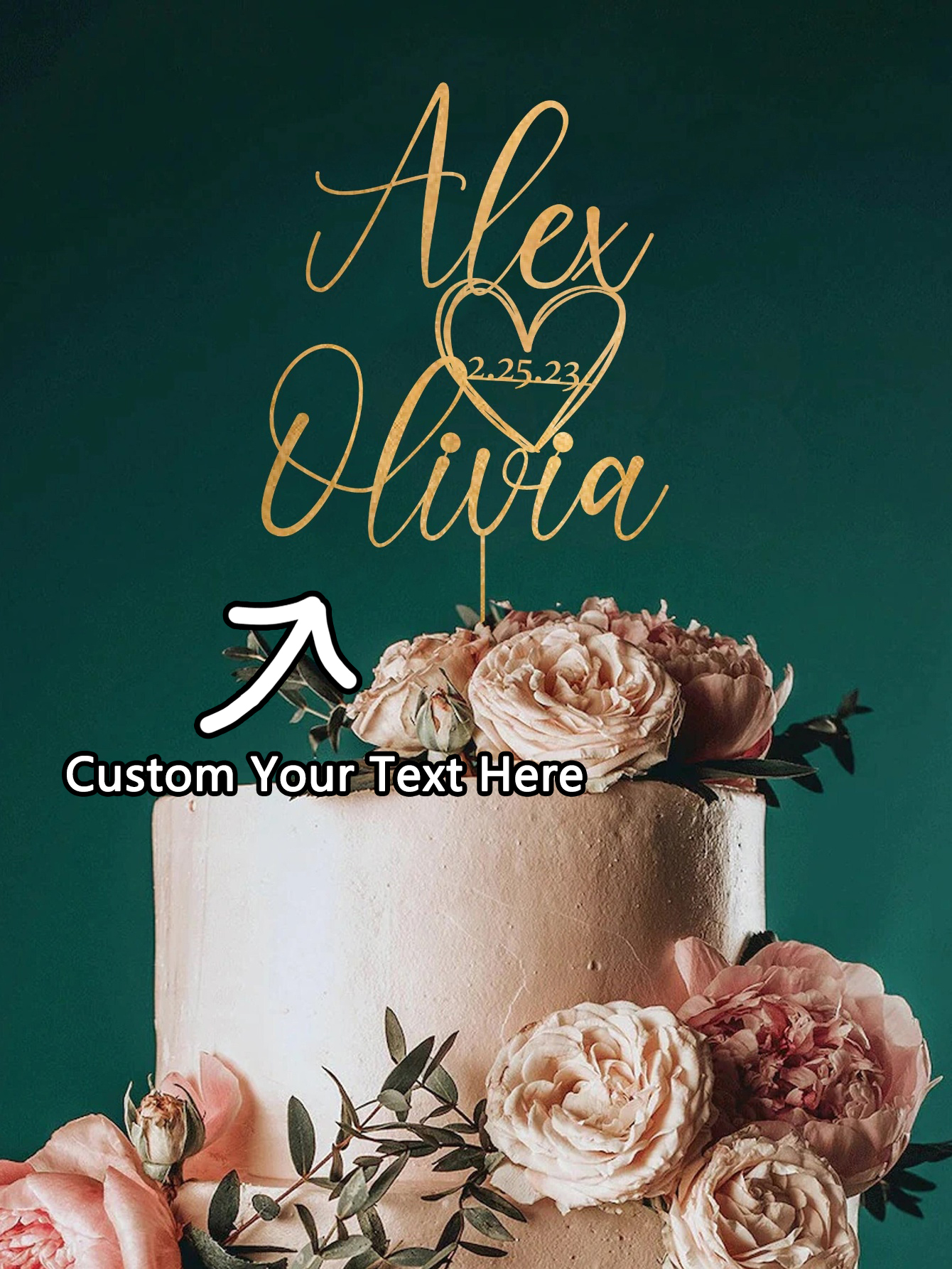 Wedding Shop - Custom Cake Topper - 1PC Personalized