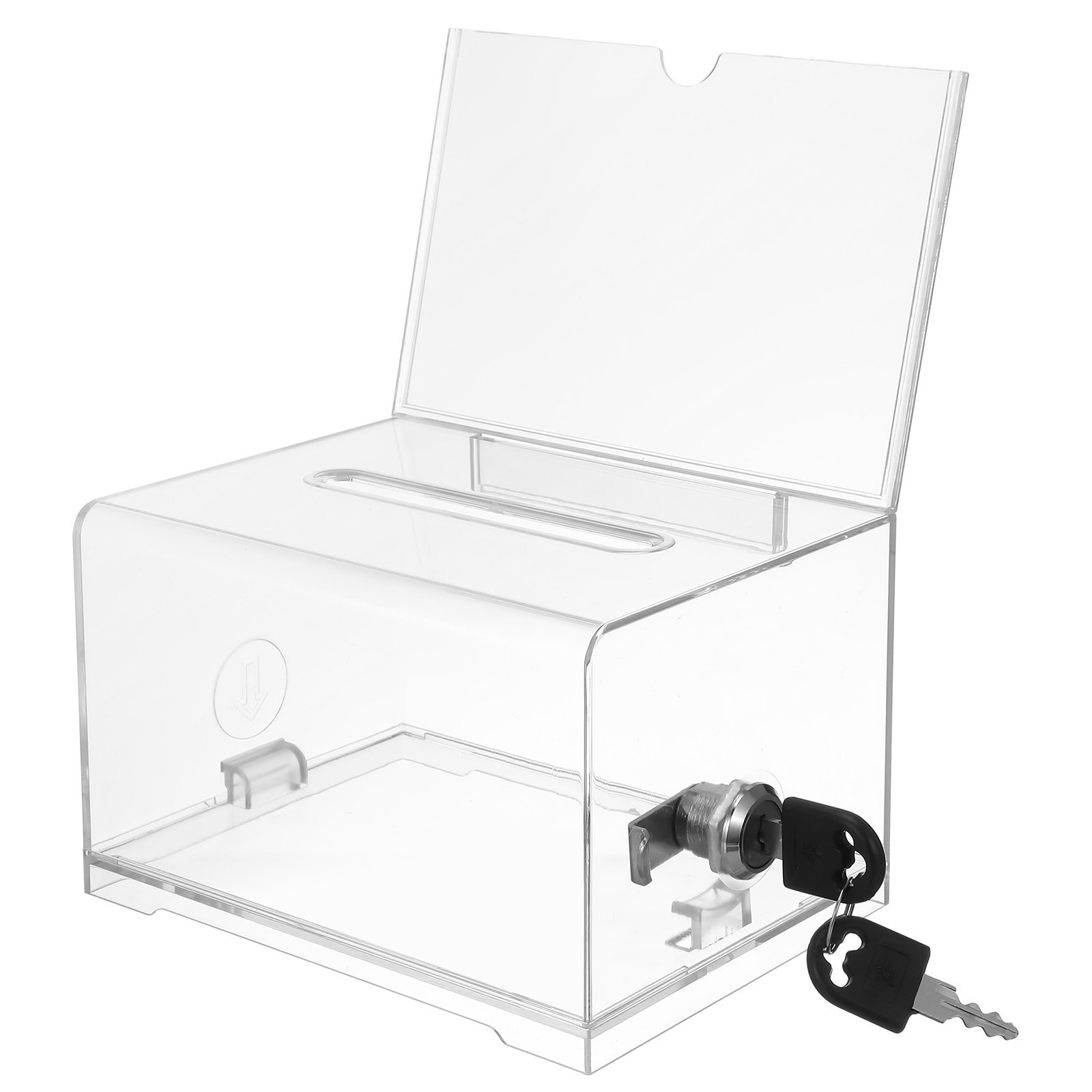 Wedding Card Box - Clear Acrylic Suggestion Box with Lock