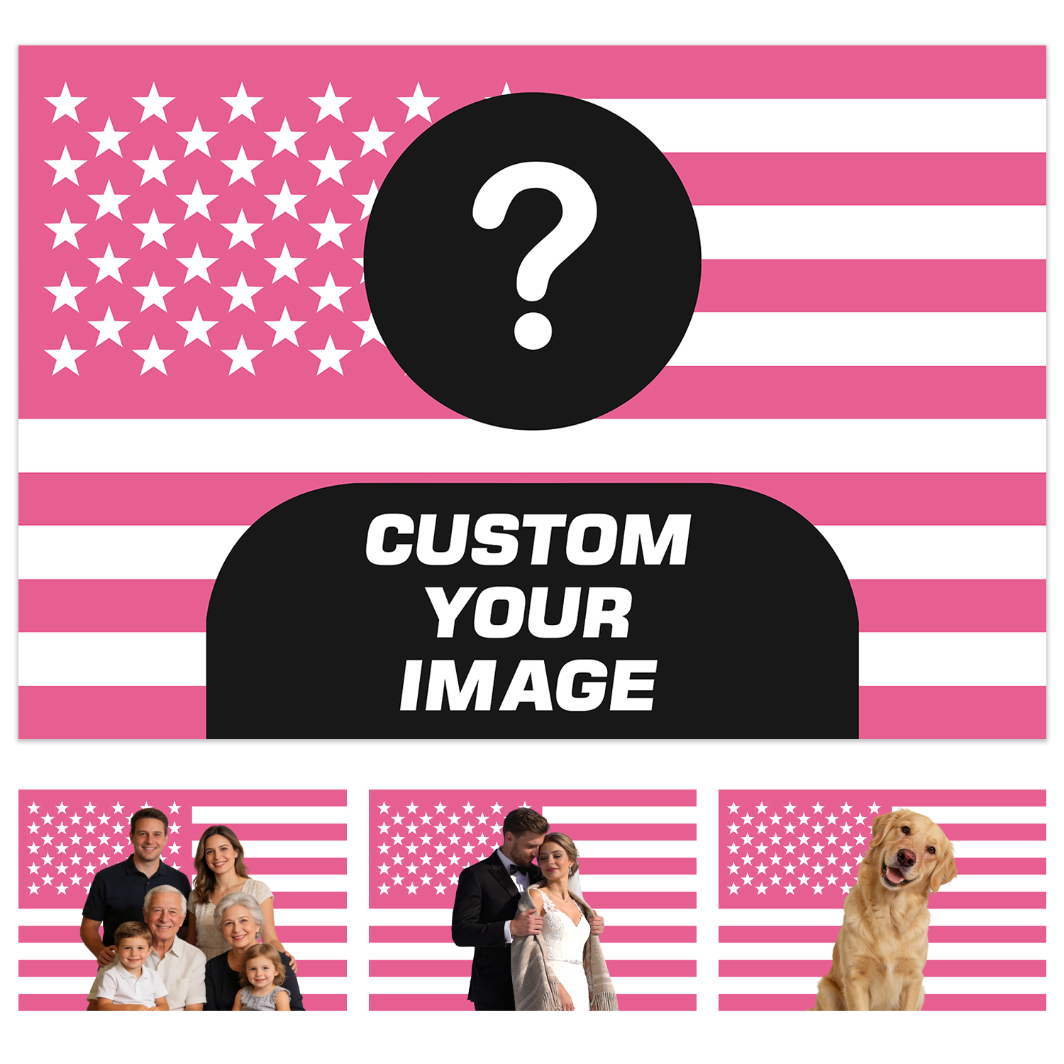 Wedding Party Supply - 1pc Personalized photo customized American flag