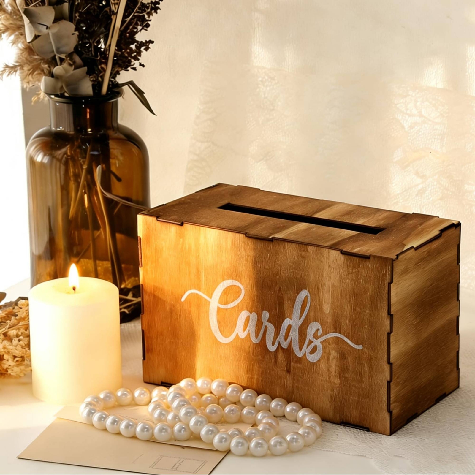 Wooden Card Box Slot Top Weddi - Wedding Card Box ulasan dan harga