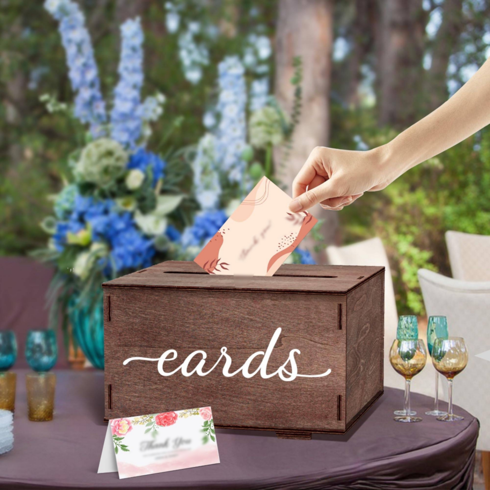 Wooden Card Box Slot Top Weddi - Wedding Card Box ulasan dan harga