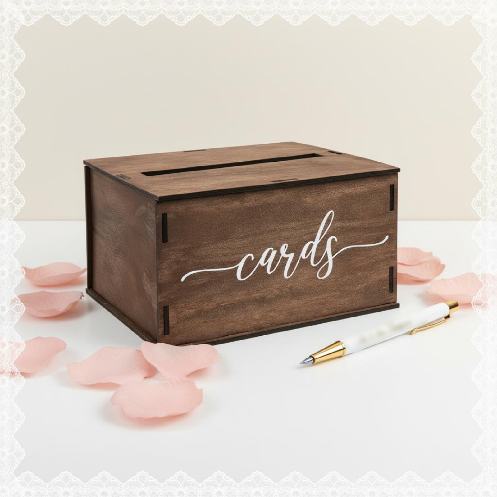 Wooden Card Box Slot Top Weddi - Wedding Card Box ulasan dan harga