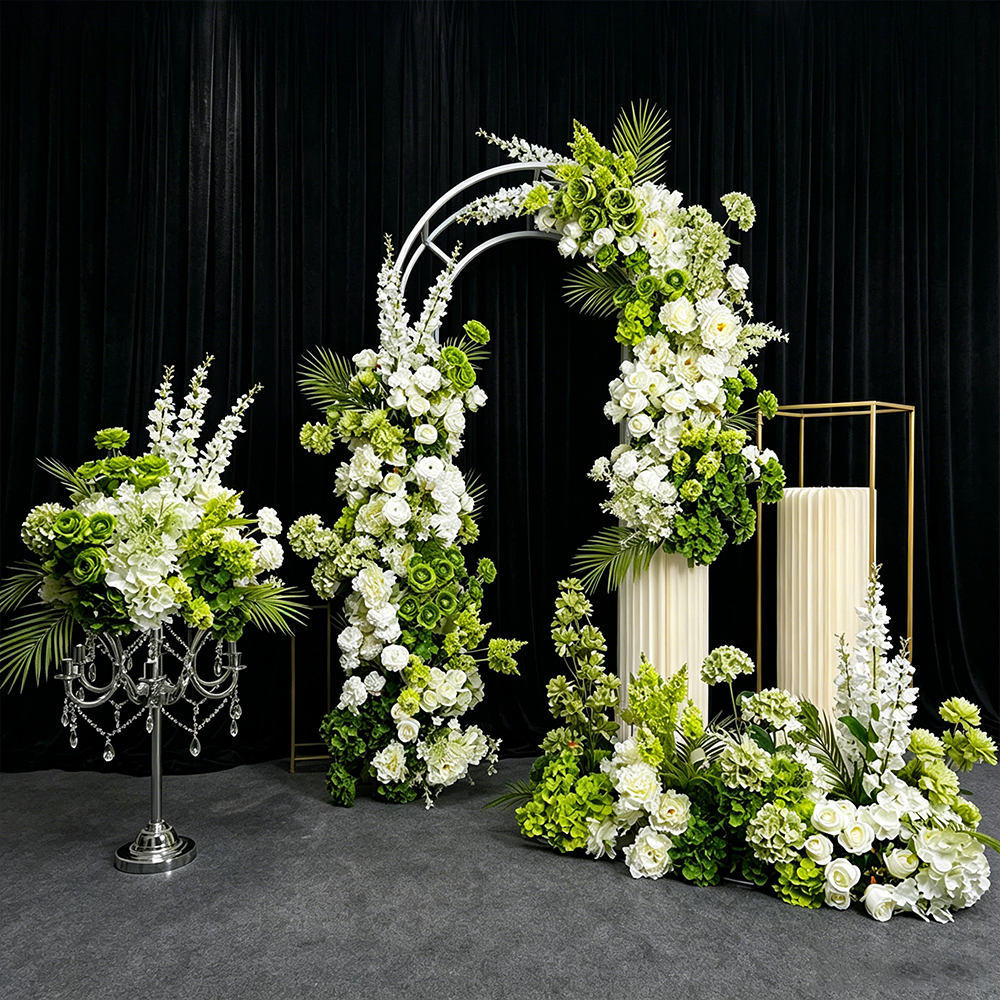 Luxury White Green Arrangement - Wedding Event Supply ulasan dan harga