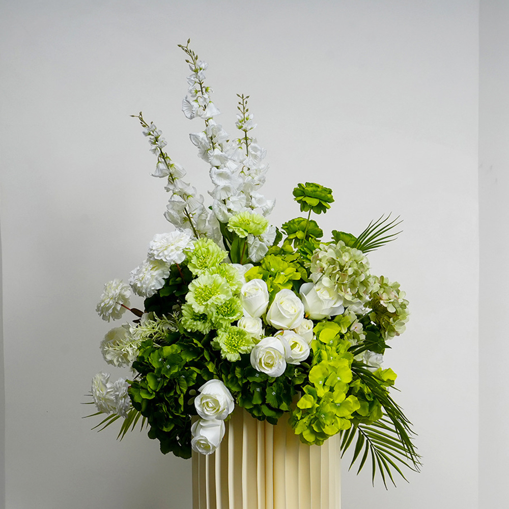 Luxury White Green Arrangement - Wedding Event Supply ulasan dan harga