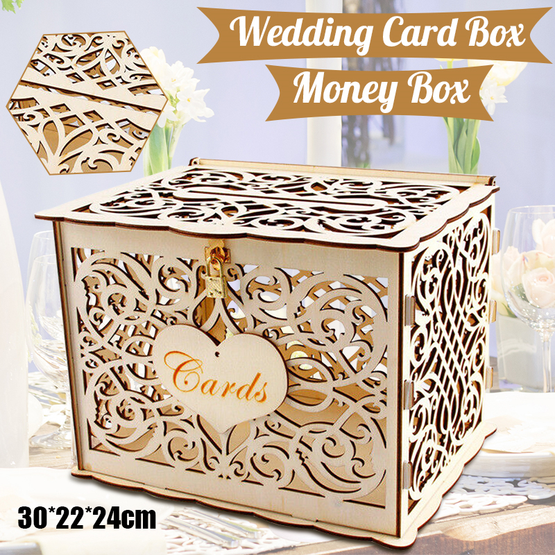 30X24X21cm DIY Wedding Gift Ca - Wedding Card Box ulasan dan harga