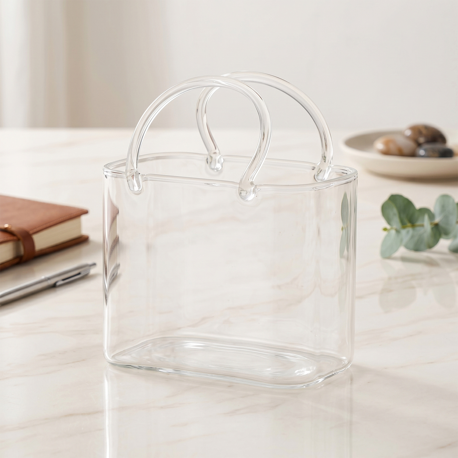 Glass Purse with Glass Straw C - Flower Girl Basket ulasan dan harga