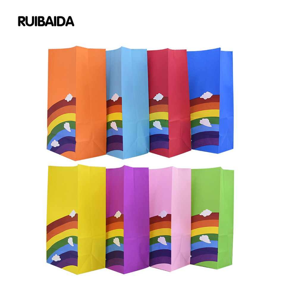 10/20/25pcs kraft rainbow food - Wedding Event Supply ulasan dan harga