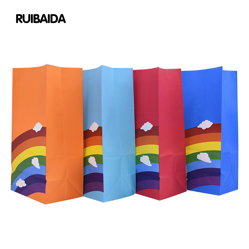 10/20/25pcs kraft rainbow food - Wedding Event Supply ulasan dan harga