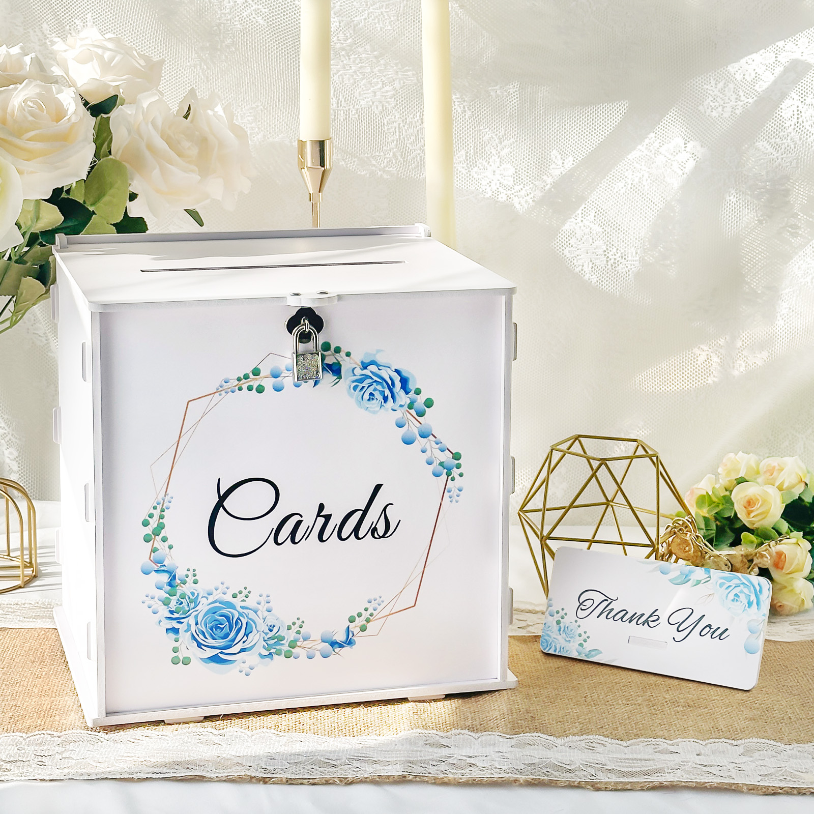 White Wedding Card Box with Lo - Wedding Card Box ulasan dan harga