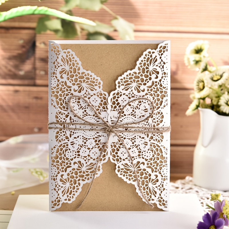 10pcs Laser Cut Wedding Invita - Wedding Supply Business ulasan dan harga