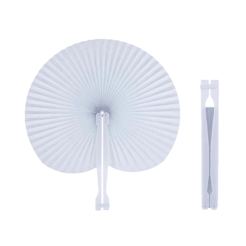 White Heart & Round Paper Fans - Wedding Event Supply ulasan dan harga