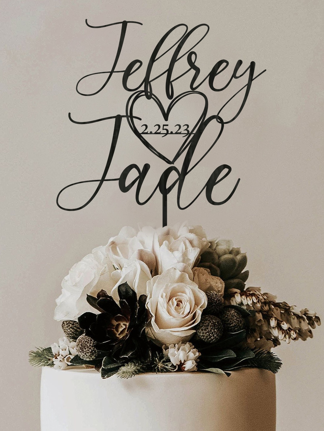 Custom Cake Topper - 1PC Perso - Wedding Shop ulasan dan harga