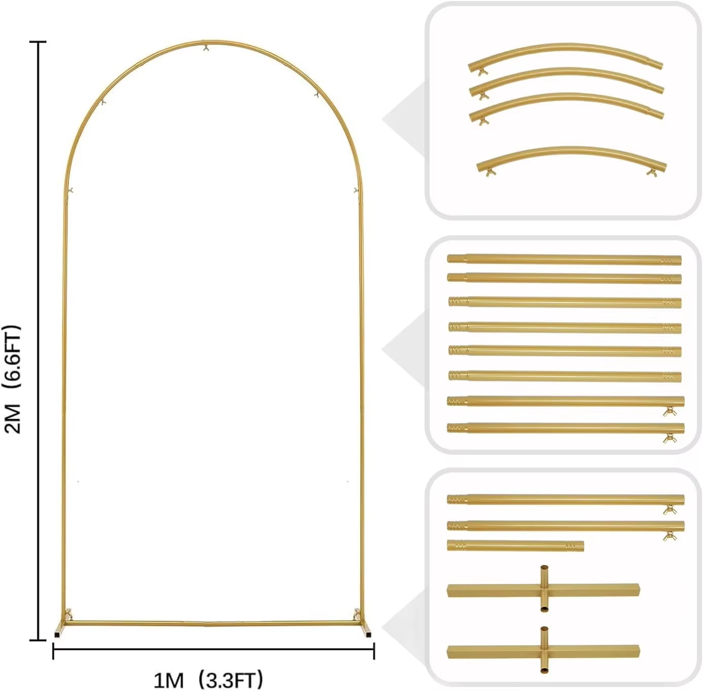 Metal Gold Wedding Arch Stand  - Wedding Support ulasan dan harga