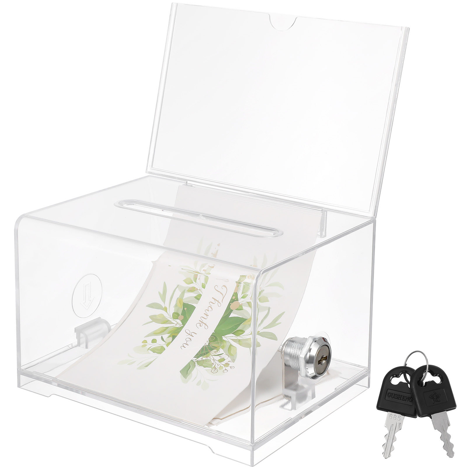 Clear Acrylic Suggestion Box w - Wedding Card Box ulasan dan harga