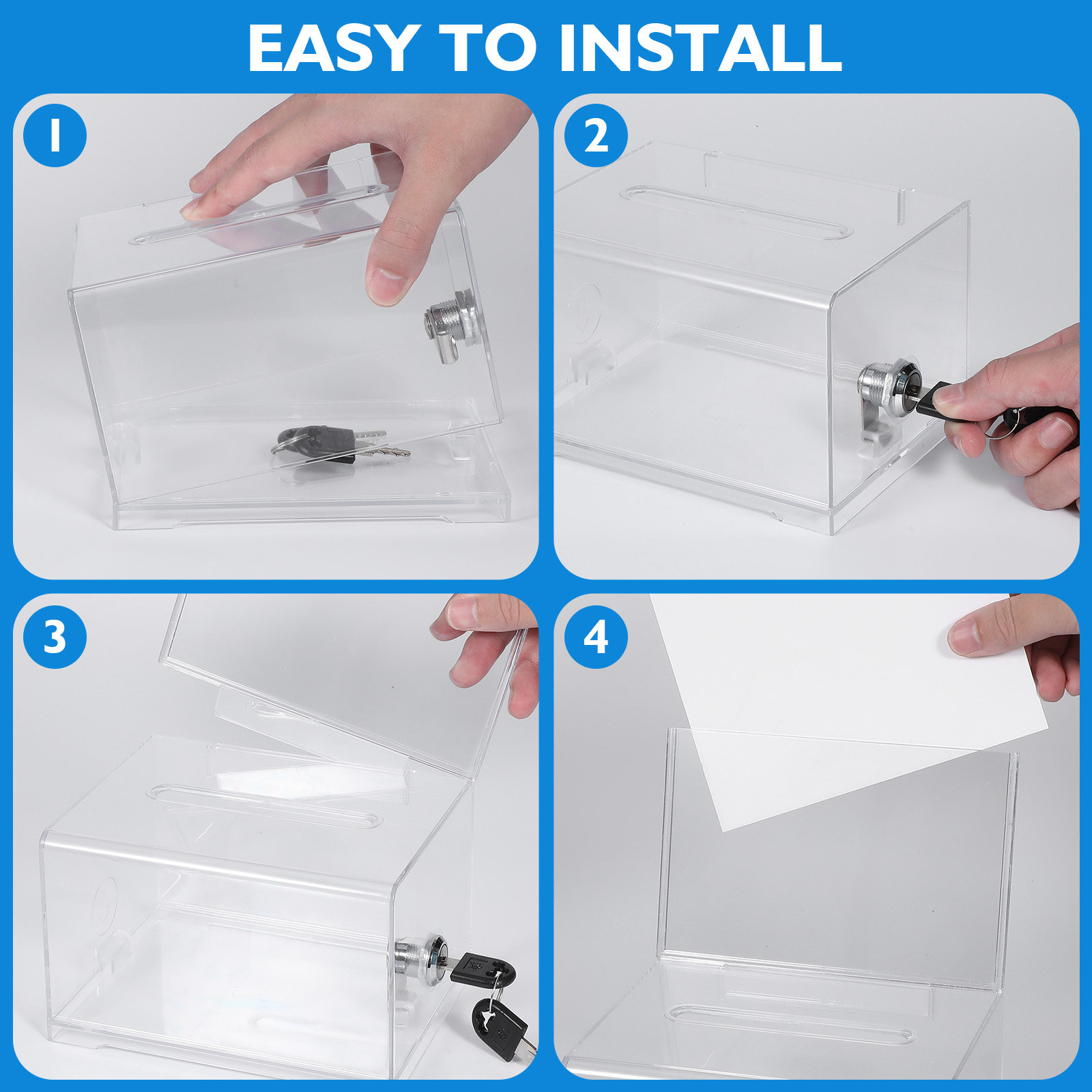 Clear Acrylic Suggestion Box w - Wedding Card Box ulasan dan harga