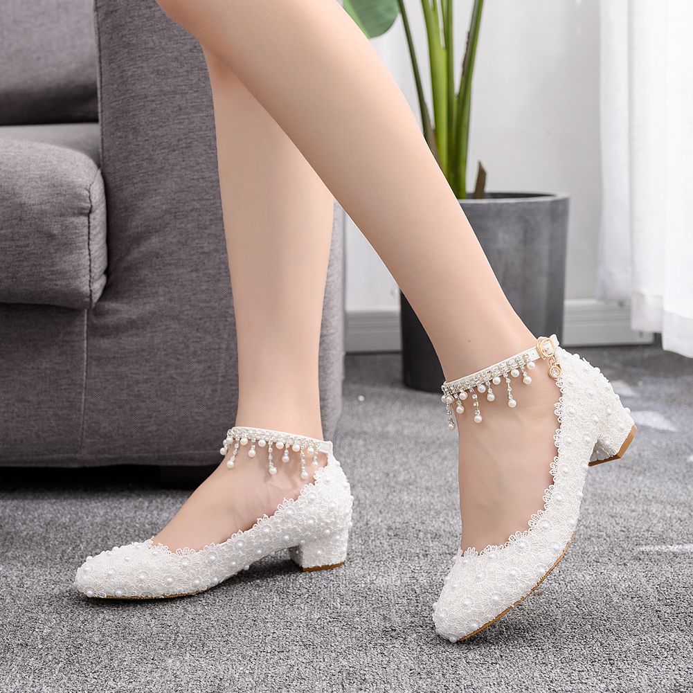 Women's Closed Toe Low Chunky  - Wedding Shop ulasan dan harga