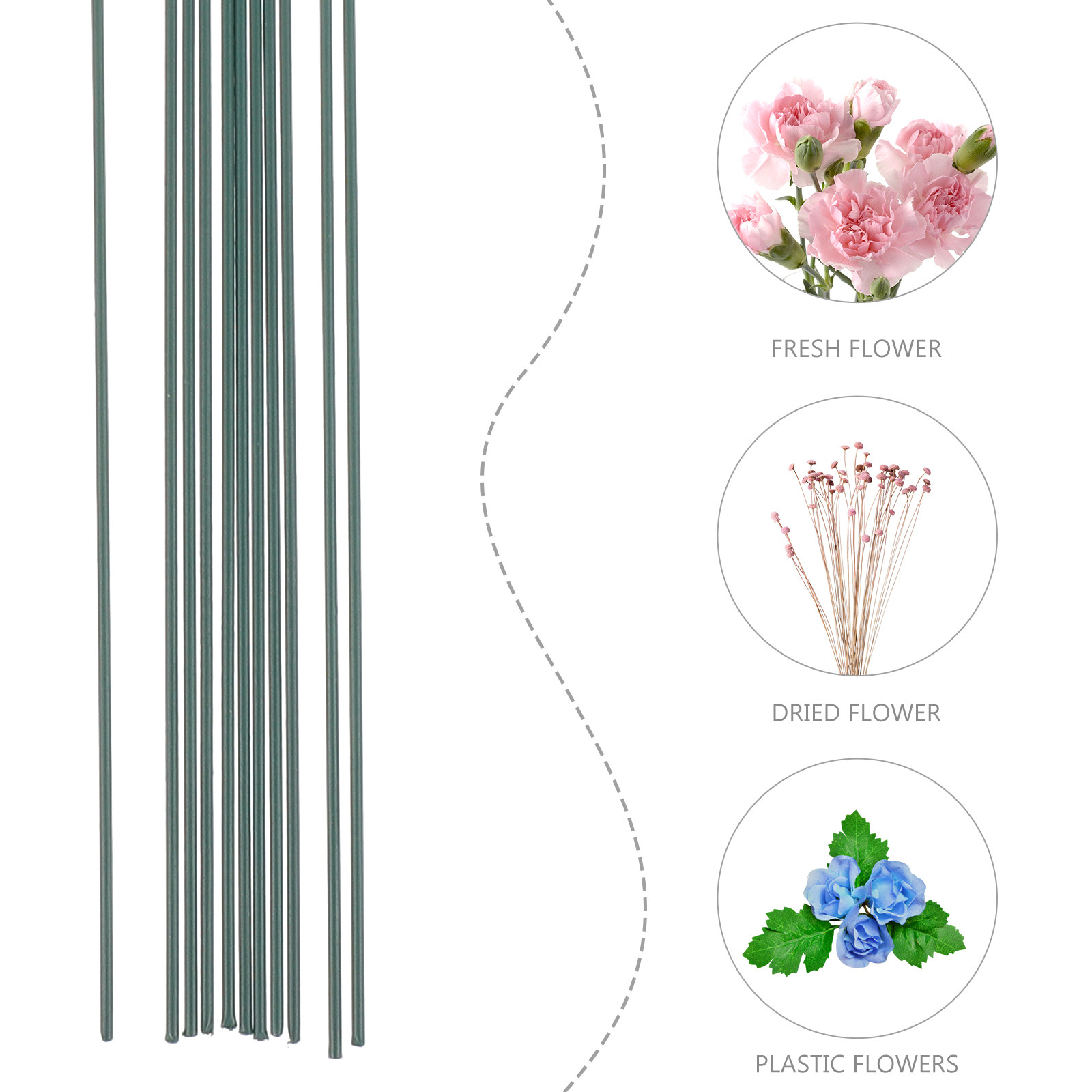 11Pcs DIY Flower Stems Plastic - Wedding Support ulasan dan harga