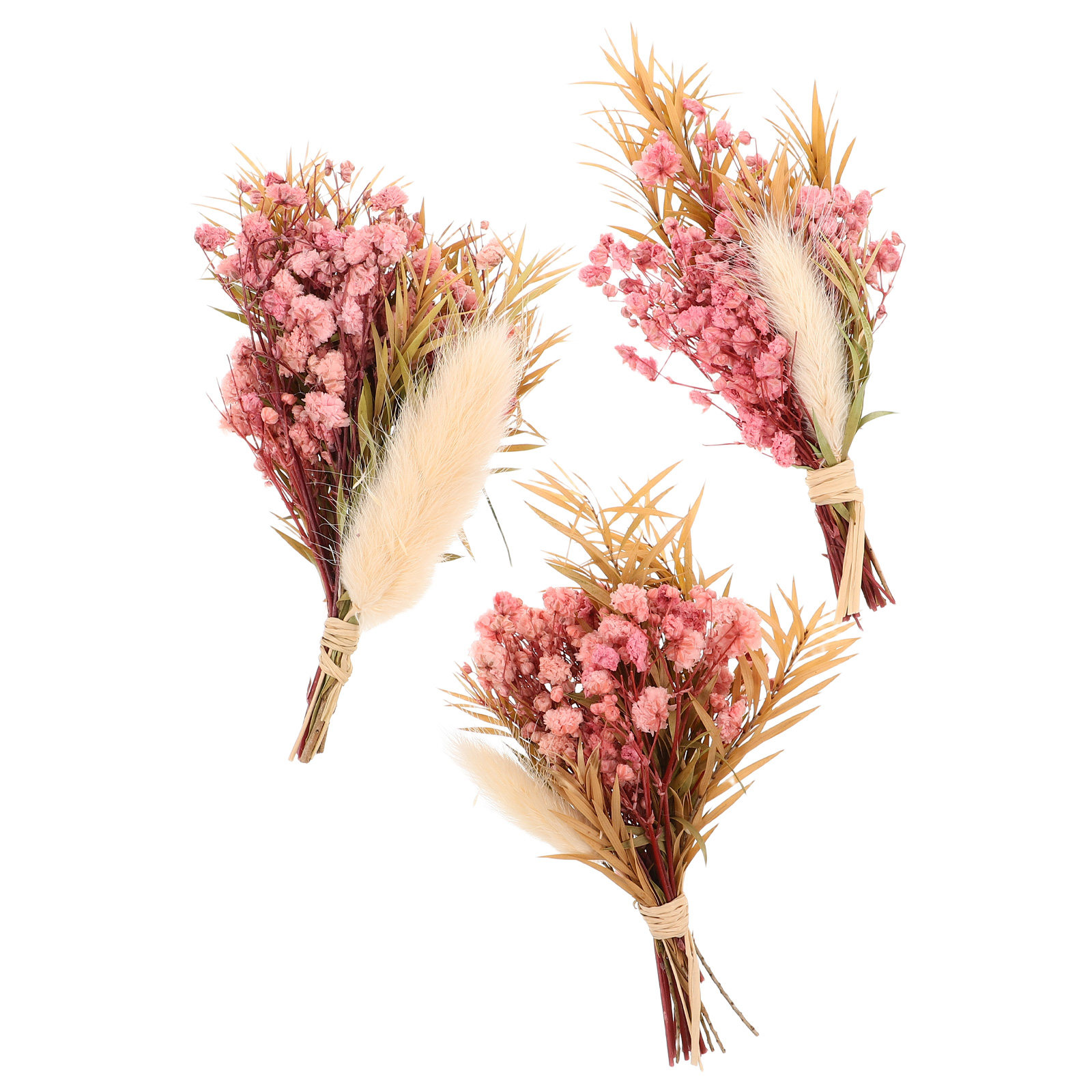 3Pcs Mini Dried Floral Bouquet - Flower Girl Basket ulasan dan harga