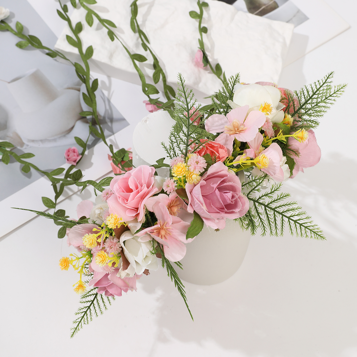 1pc Bohemian Rattan Flower Vin - Wedding Supply Store ulasan dan harga