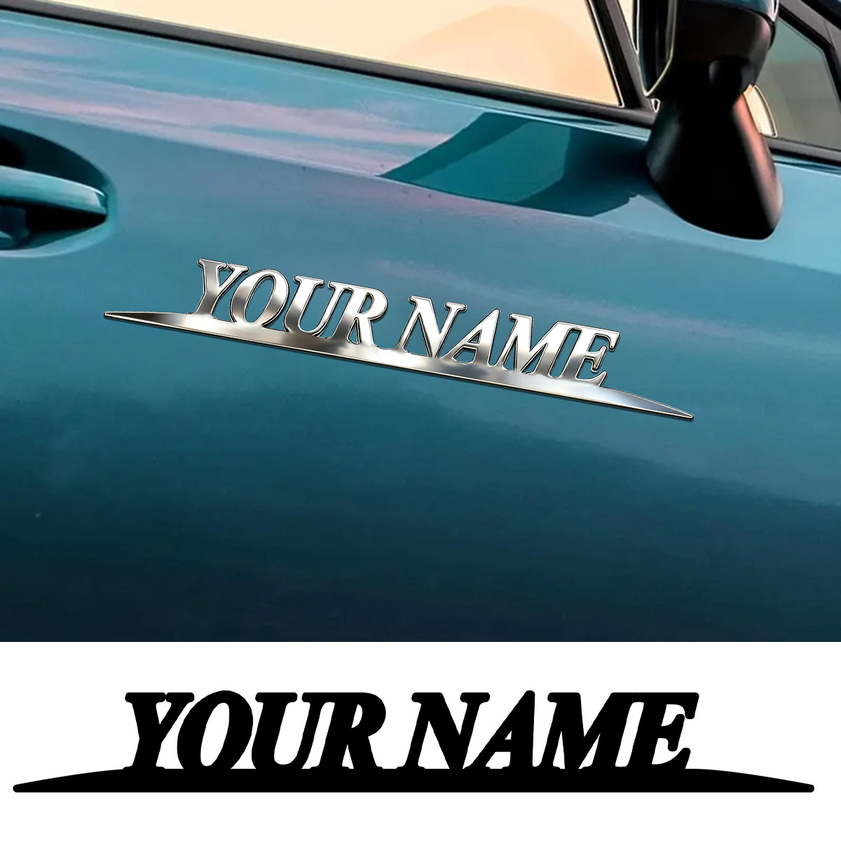 Metal Trendy YOUR NAME Sticker - Wedding Shop ulasan dan harga