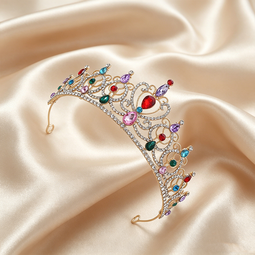 Luxury Vintage Gold Tiara Crow - Wedding Party Supply ulasan dan harga