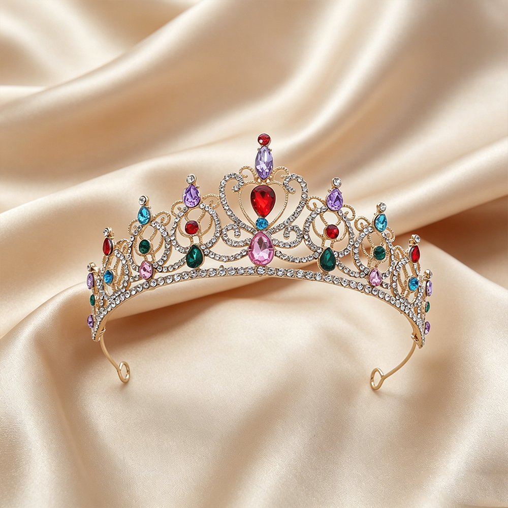 Luxury Vintage Gold Tiara Crow - Wedding Party Supply ulasan dan harga