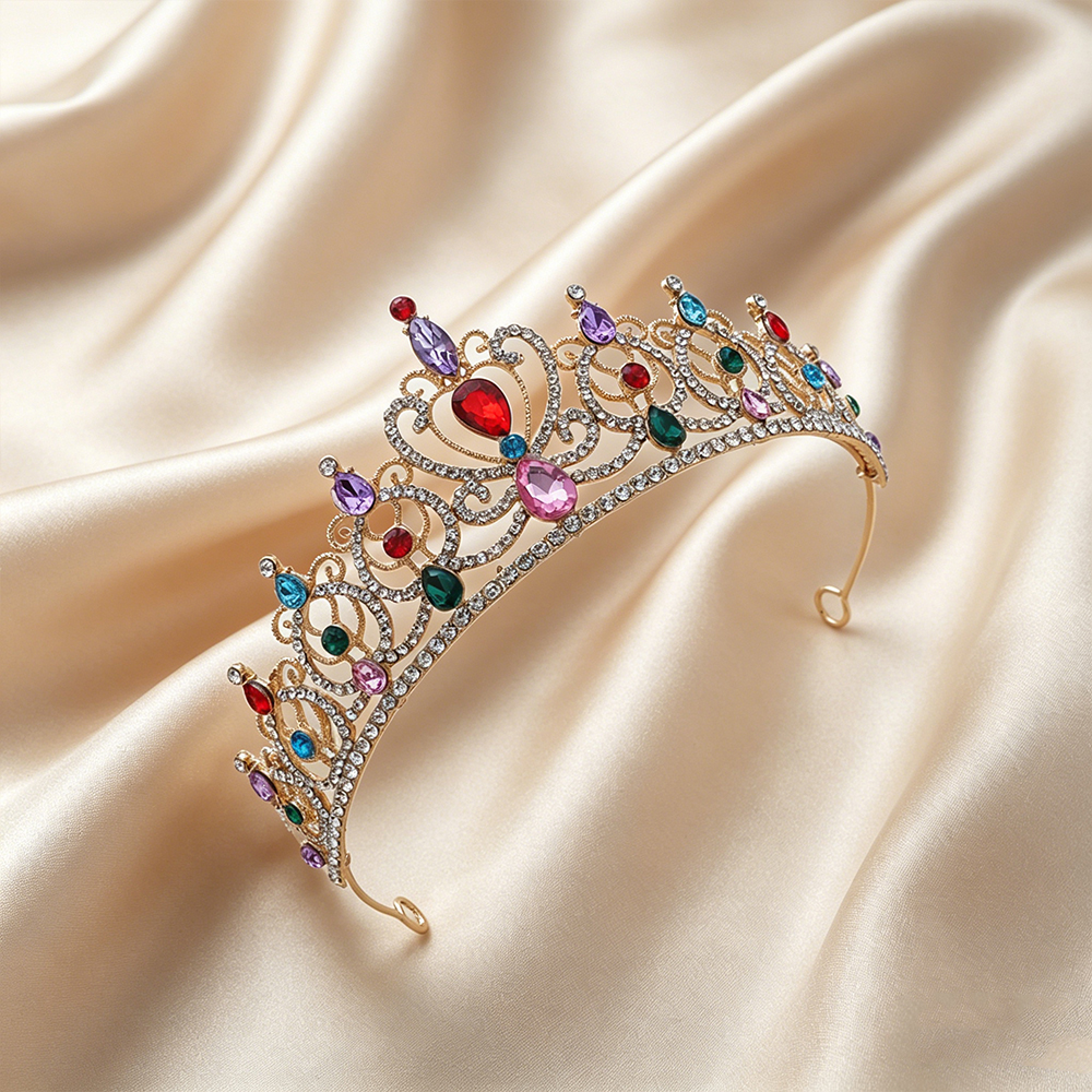 Luxury Vintage Gold Tiara Crow - Wedding Party Supply ulasan dan harga