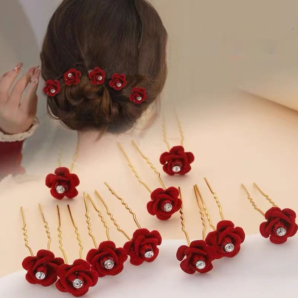 10Pcs Rose Hair Accessories We - Wedding Supply Store ulasan dan harga