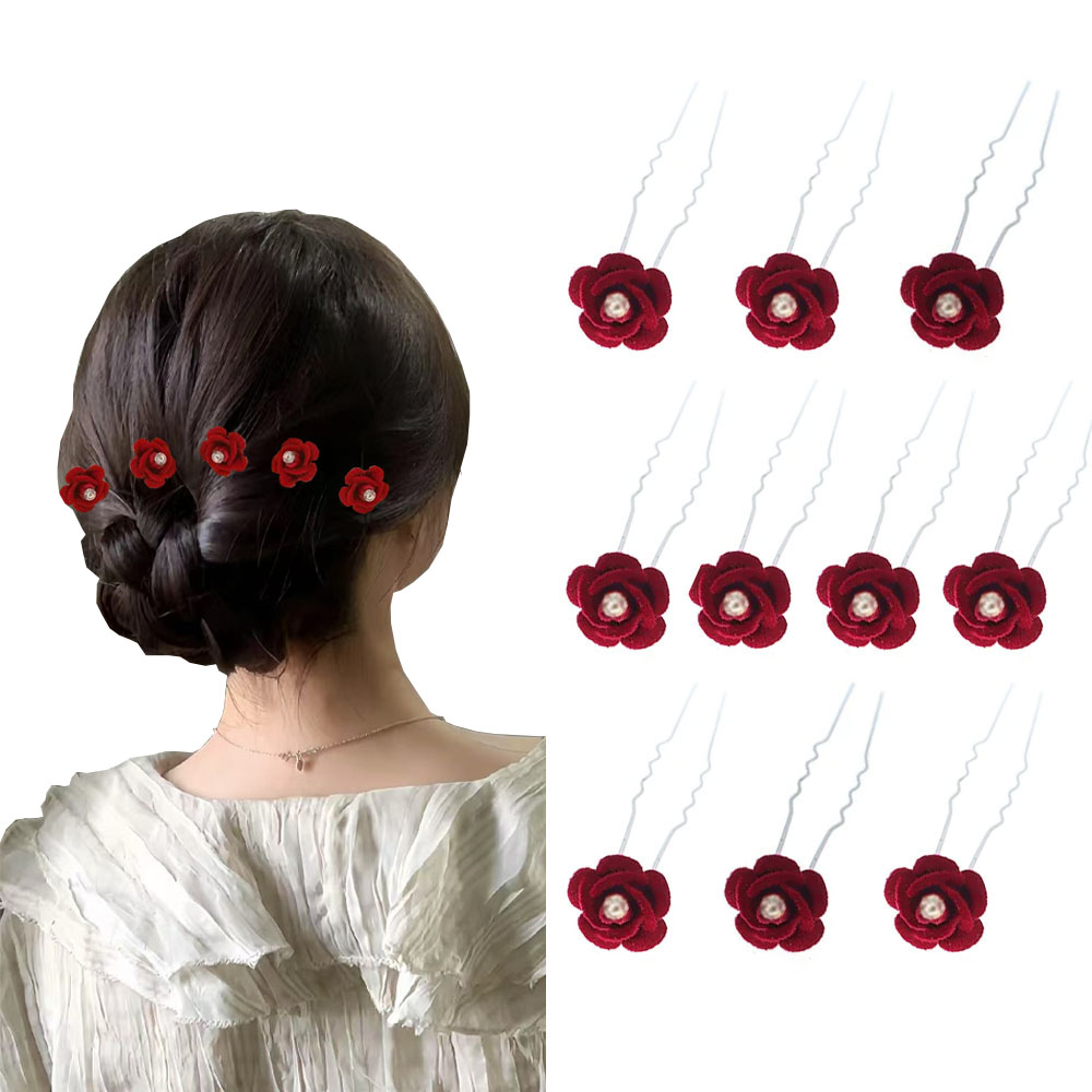 10Pcs Rose Hair Accessories We - Wedding Supply Store ulasan dan harga