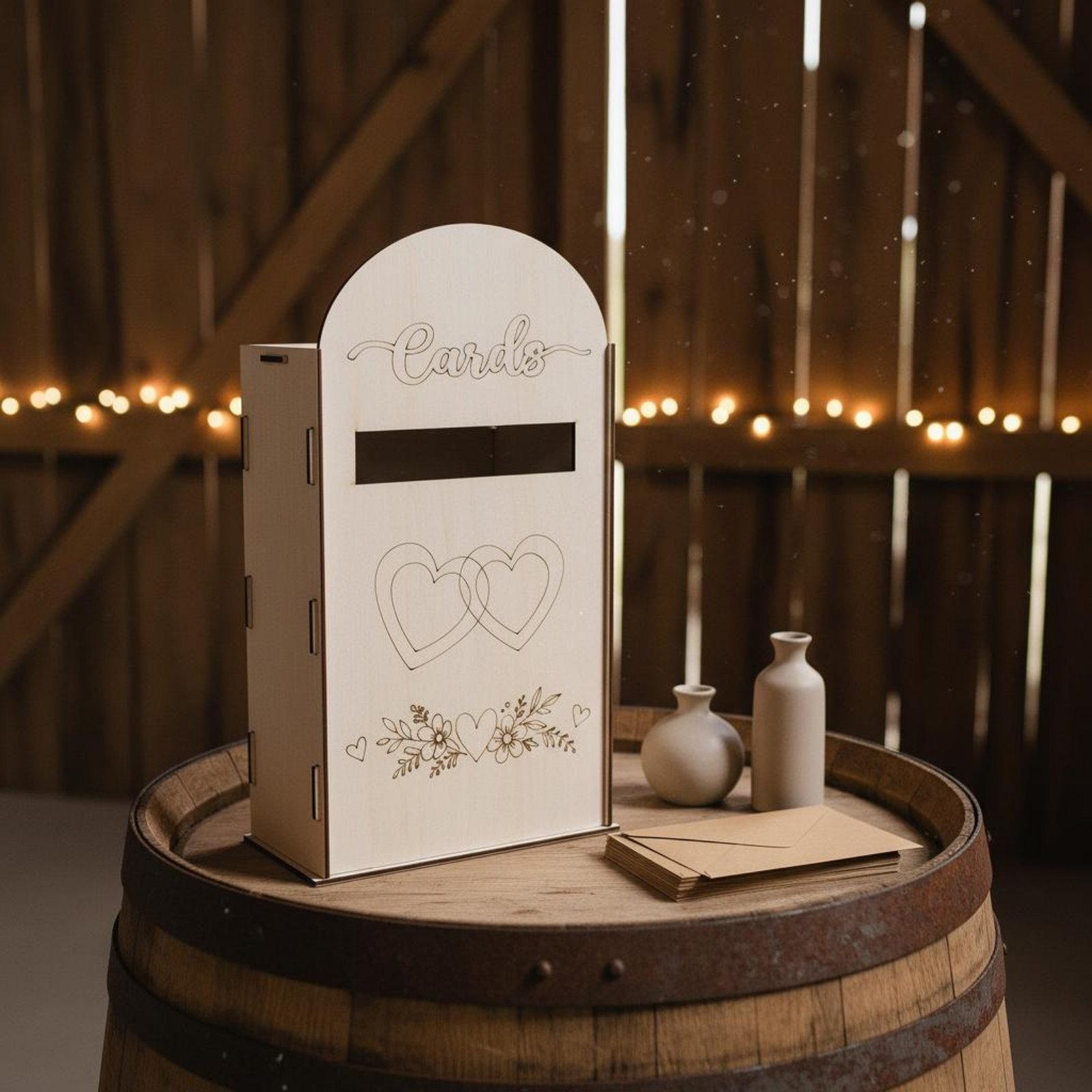 Wooden Wedding Card Box Laser  - Wedding Card Box ulasan dan harga