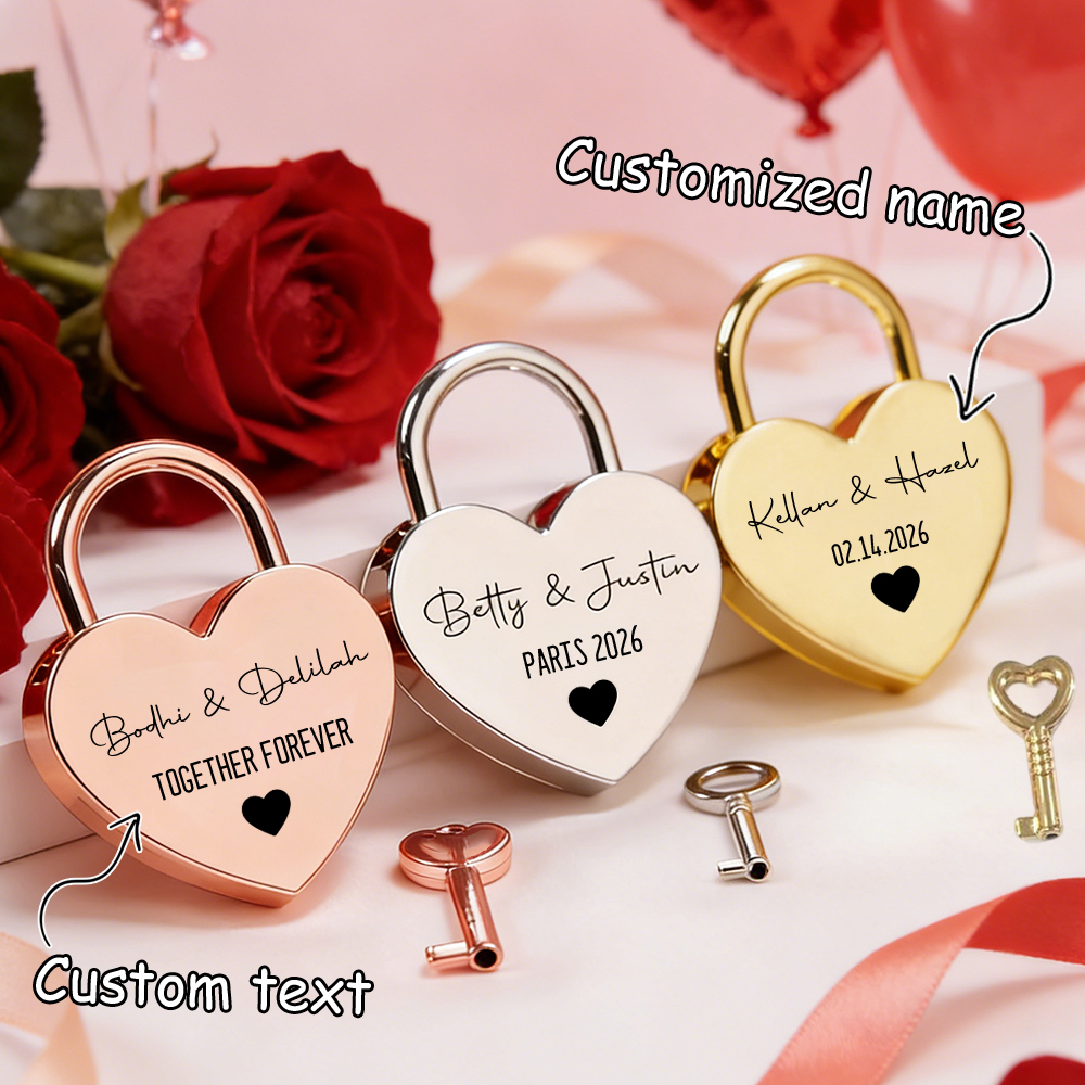 Custom Name Heart-Shaped Padlo - Wedding Party Supply ulasan dan harga