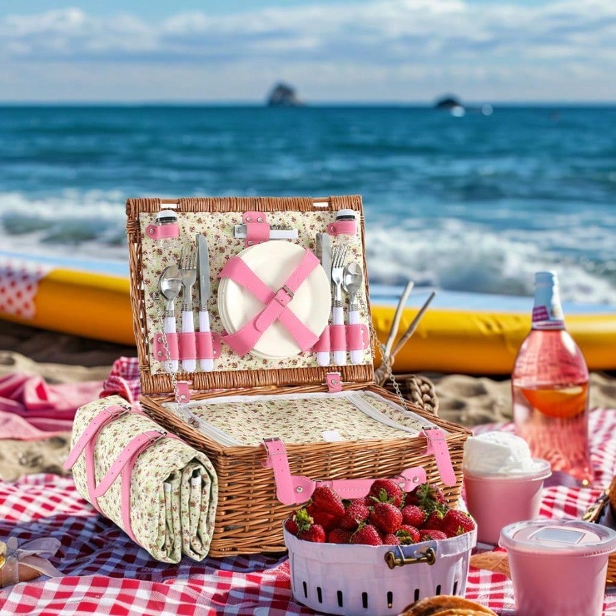 Wicker Picnic Basket For 4 Wit - Wedding Hampers ulasan dan harga