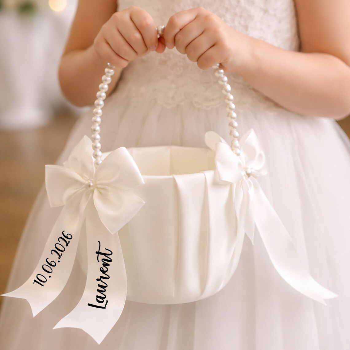 Custom Name Flower Girl Basket - Wedding Hampers ulasan dan harga