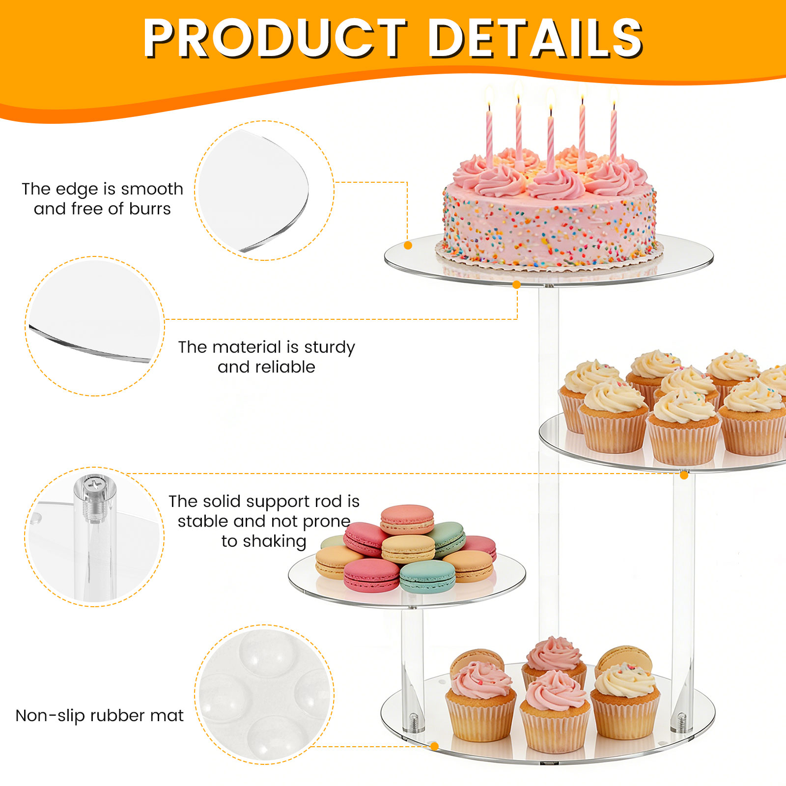 4 Tier Cake Stand Acrylic Tran - Wedding Support ulasan dan harga