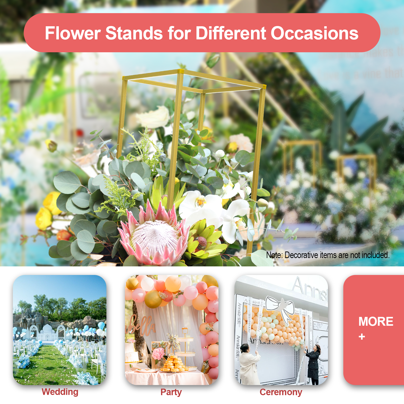 Flower Stand, 10-Pack Square W - Wedding Support ulasan dan harga