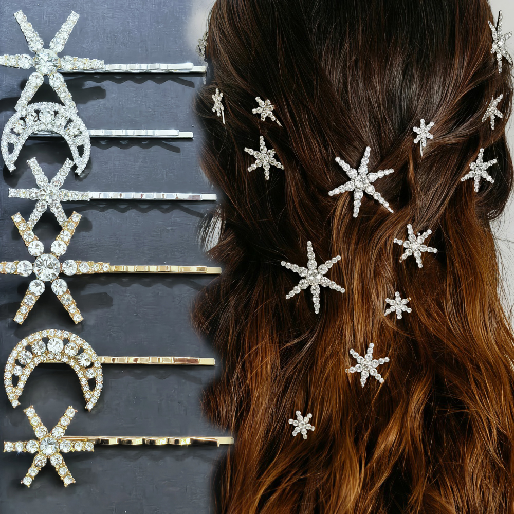 Crystal Star Hair Clip Pins Fo - Wedding Supply Store ulasan dan harga