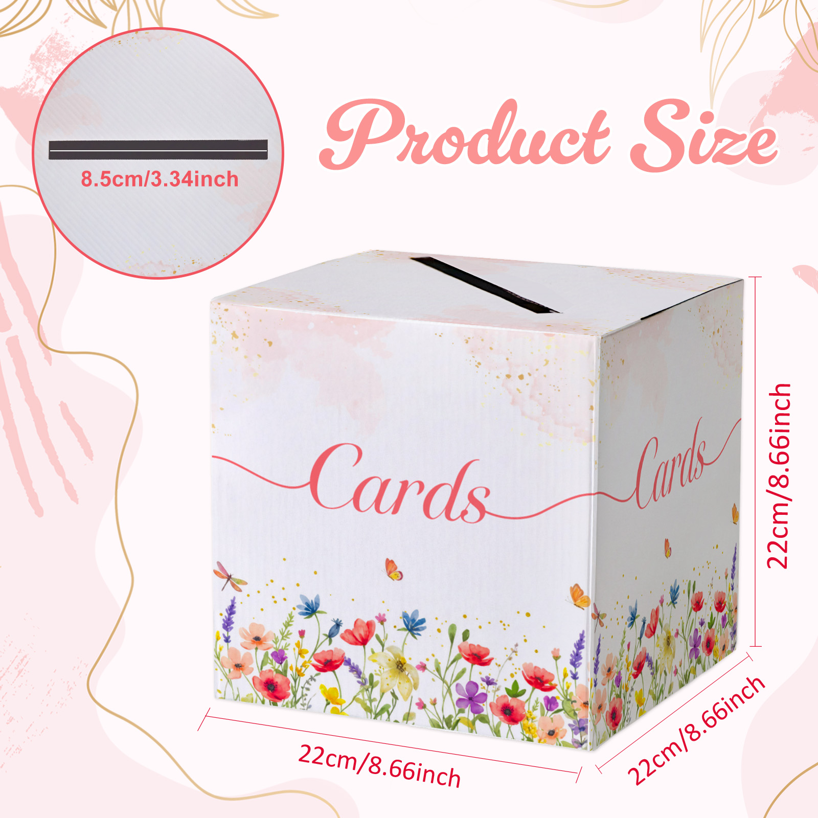 OurWarm Pink Floral Alphabet W - Wedding Card Box ulasan dan harga