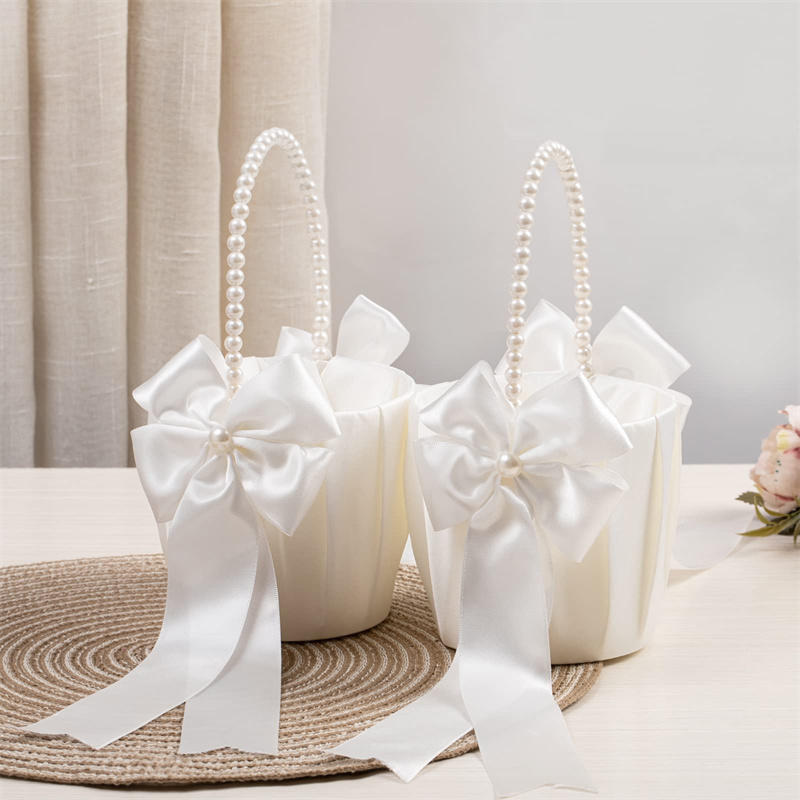 1-2pcs Pearl Handle Flower Bas - Wedding Hampers ulasan dan harga