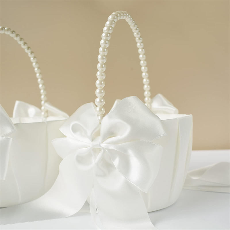 1-2pcs Pearl Handle Flower Bas - Wedding Hampers ulasan dan harga
