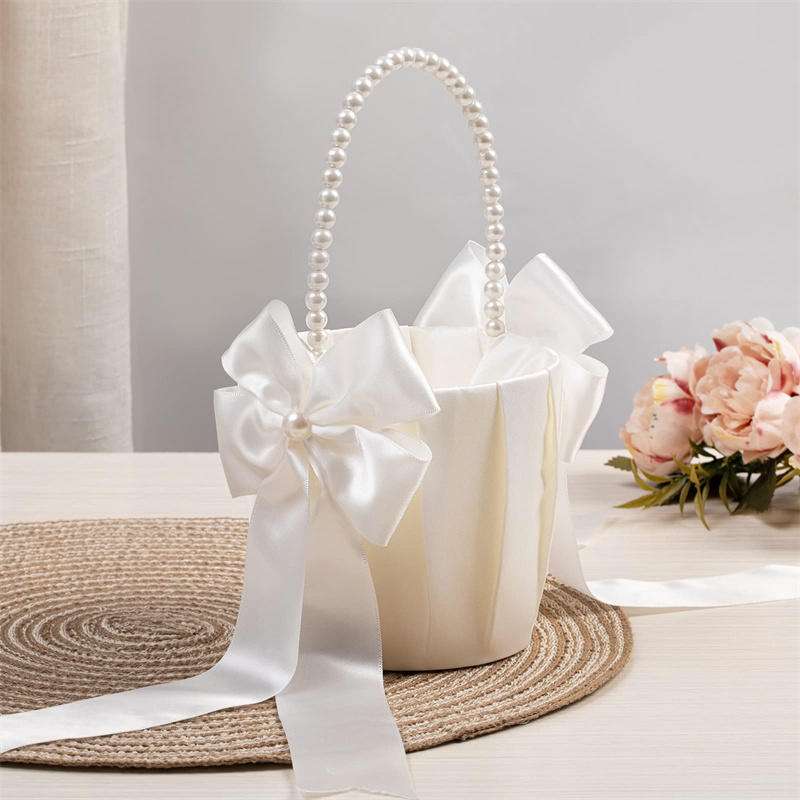1-2pcs Pearl Handle Flower Bas - Wedding Hampers ulasan dan harga