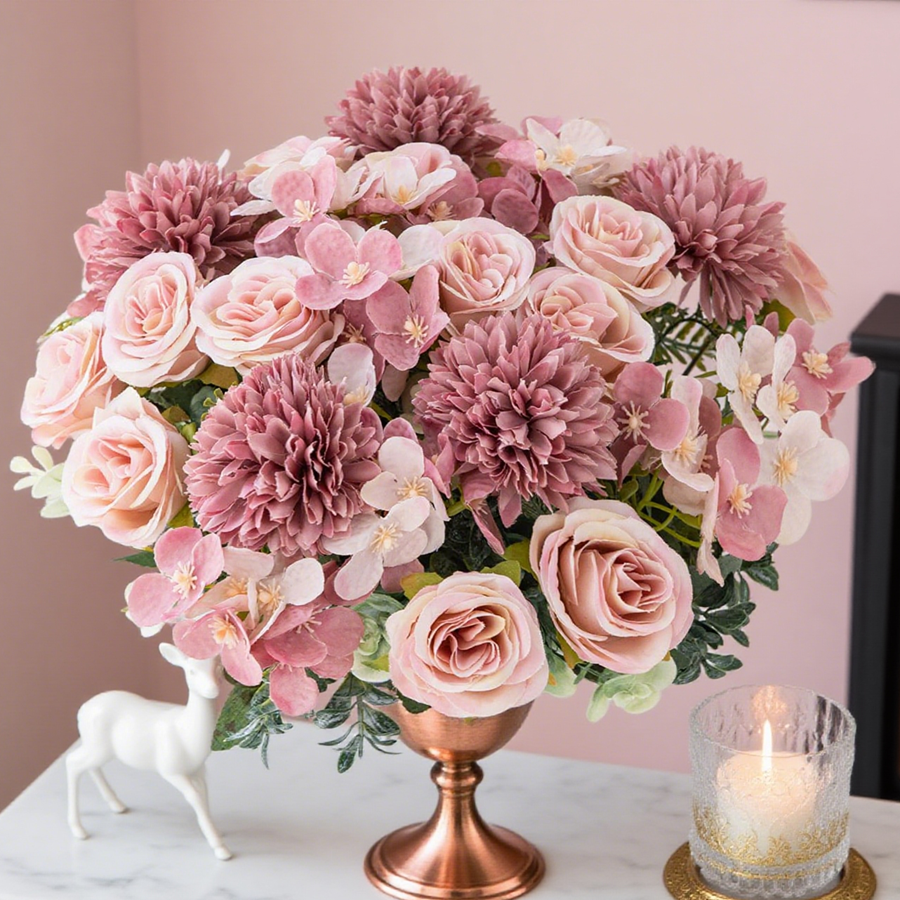 1/4pcs Artificial Flower Rose  - Flower Girl Basket ulasan dan harga