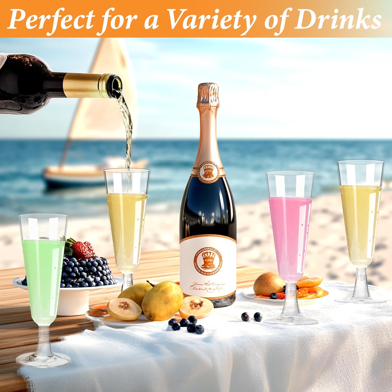 Plastic Champagne Flutes 40 Pa - Wedding Party Supply ulasan dan harga